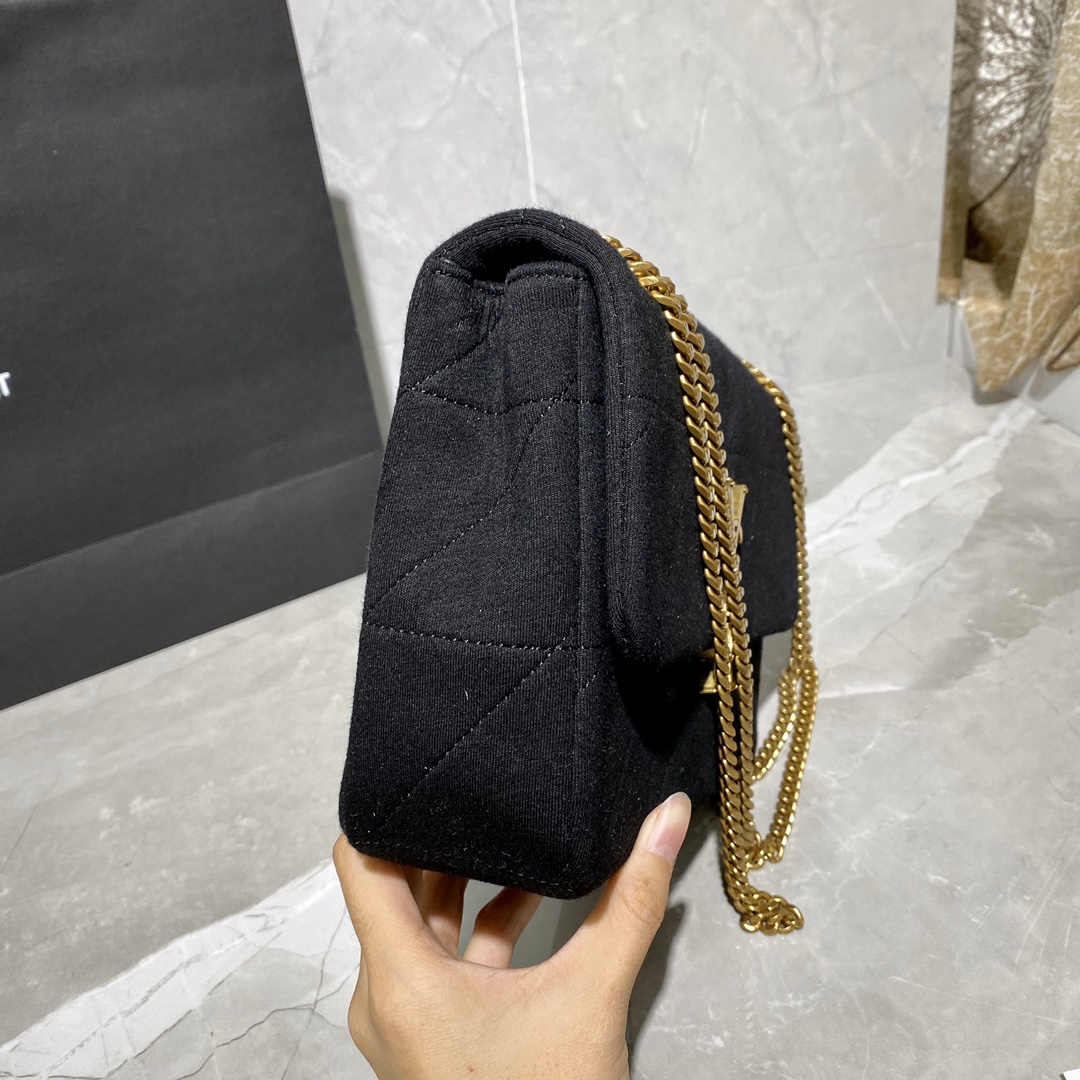 Y51 jamie medium "carrÉ rive gauche" in jersey black 6348202 24 × 15.5 × 6.5 cm