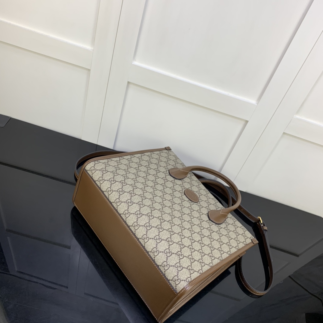 Gvc*1 gg small tote bag beige svp*me canvas 659983 31 x 26.5 x 14 cm