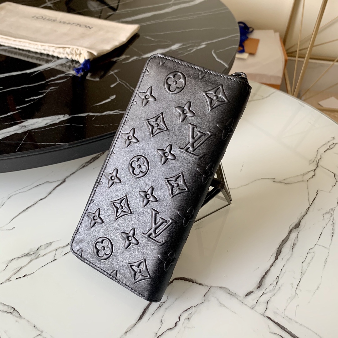 l0vis Vvtt0n zippy wallet vertical monogram seal leather black m80505 10 x 20 x 2 cm