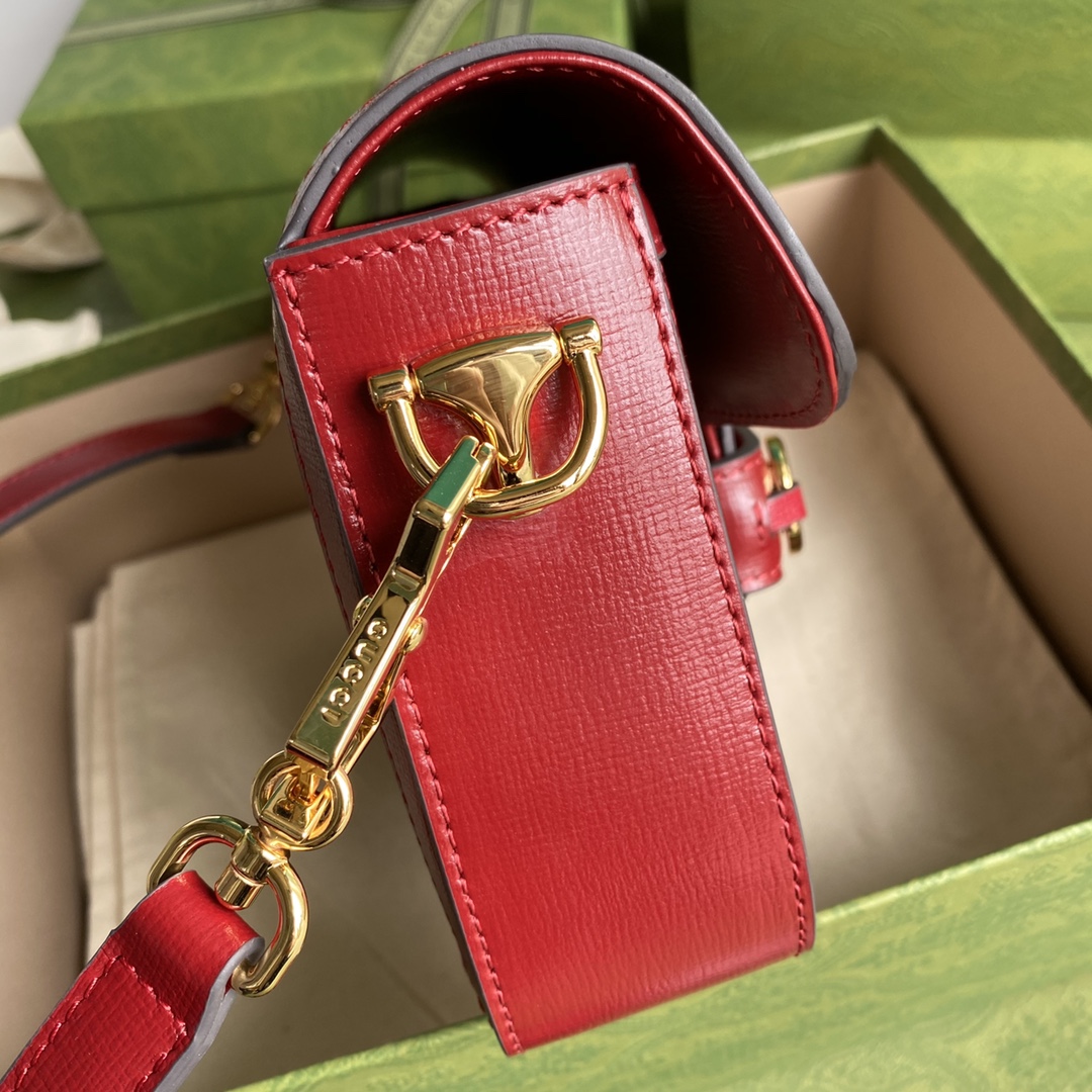 Gvc*1 mini horsebit 1955 bag gg svp*me canvas beige and red 658574 20.5 x 14 x 5 cm