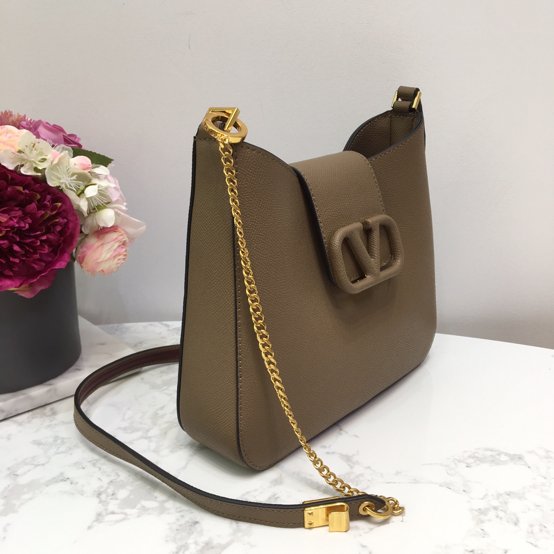 Va1e*ntin0 garavani vsling shoulder bag dark beige wb0f17hfb 24 x 6 x 21 cm