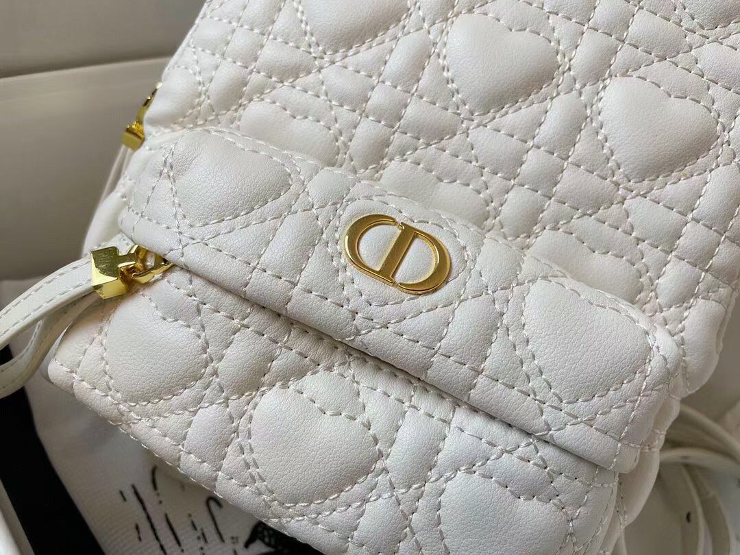 D10r mini D10ramour D10r backpack cannage lambskin with heart motif white m9222 16 x 21 x 8.5 cm