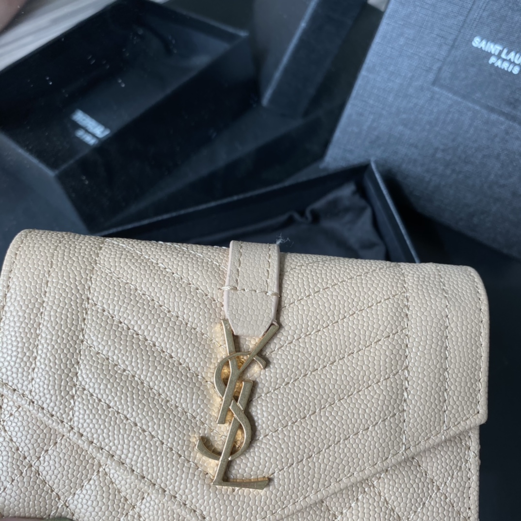 Y51 small monogram envelope wallet in mix matelassÉ grain de poudre embossed leather light beige 651026 13.5 x 9.5 x 3 cm