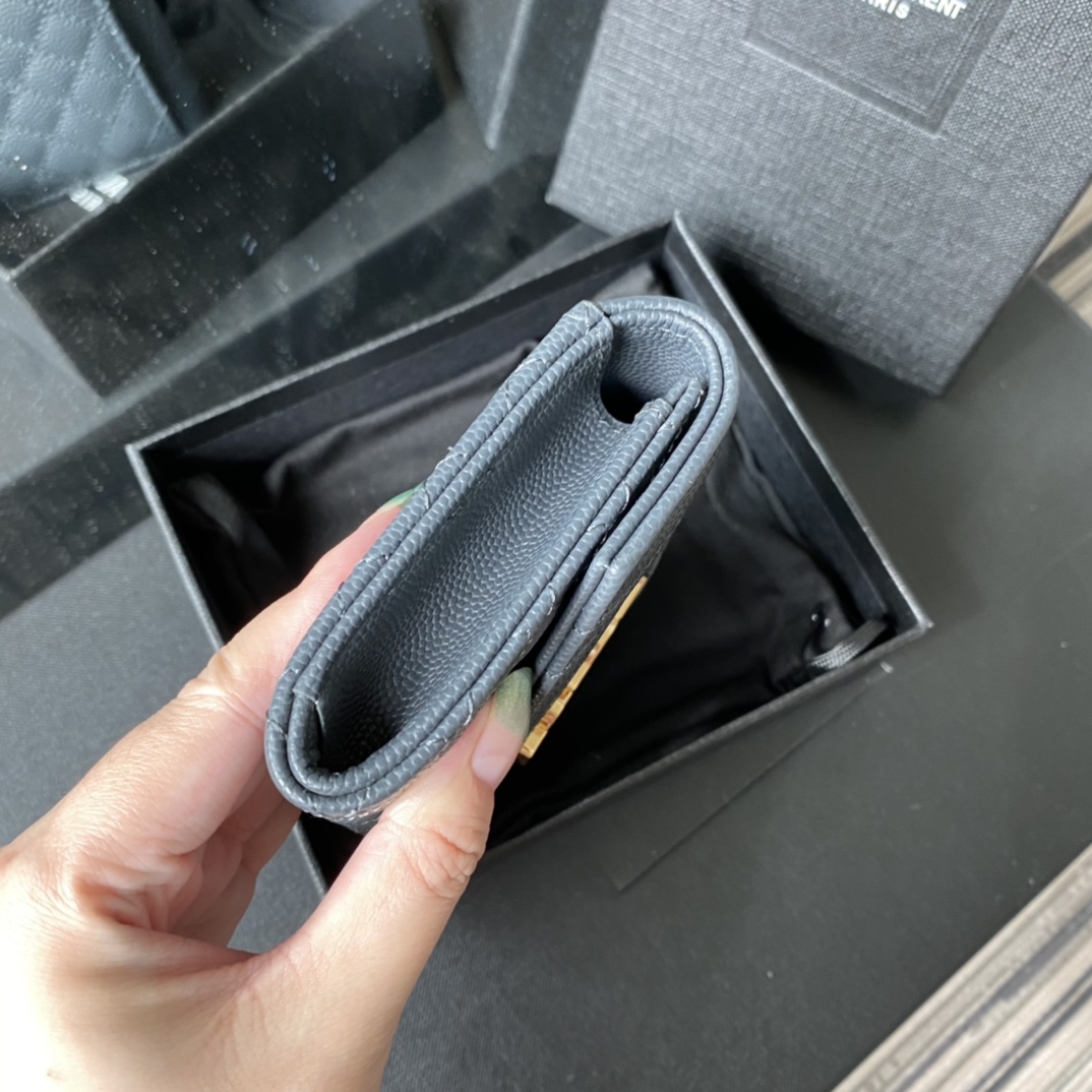 Y51 small monogram envelope wallet in mix matelassÉ grain de poudre embossed leather blue 651026 13.5 x 9.5 x 3 cm