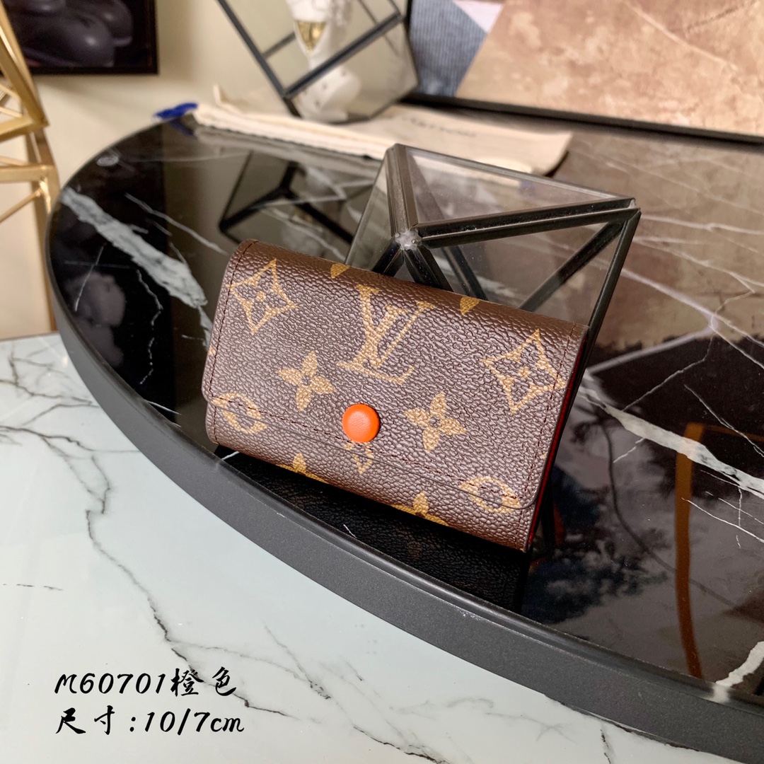 l0vis Vvtt0n 6 key holder monogram canvas orange m62630 10 x 7 cm