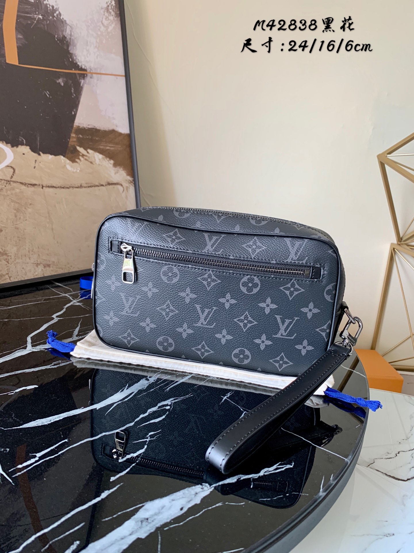 l0vis Vvtt0n kasai clutch monogram canvas black m42838 24 x 16 x 6 cm
