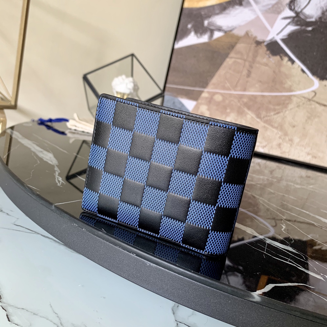 l0vis Vvtt0n multiple wallet damier infini 3d blue n60440 11.5 x 9 x 1.5 cm