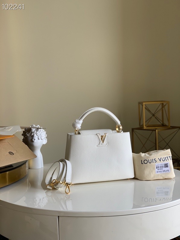 l0vis Vvtt0n capucines mm taurillon leather white m42253 31 × 21 × 11 cm