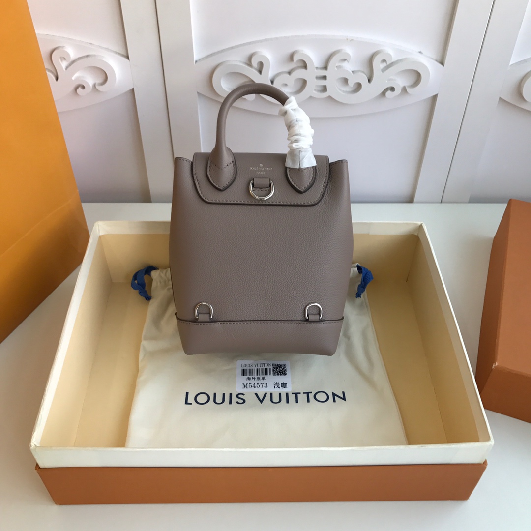 l0vis Vvtt0n mini lockme backpack calfskin leather grey m54573 16 x 19.4 x 10 cm