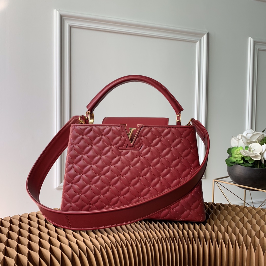 l0vis Vvtt0n capucines mm monogram flower burgundy m55366 31 x 20 x 11 cm