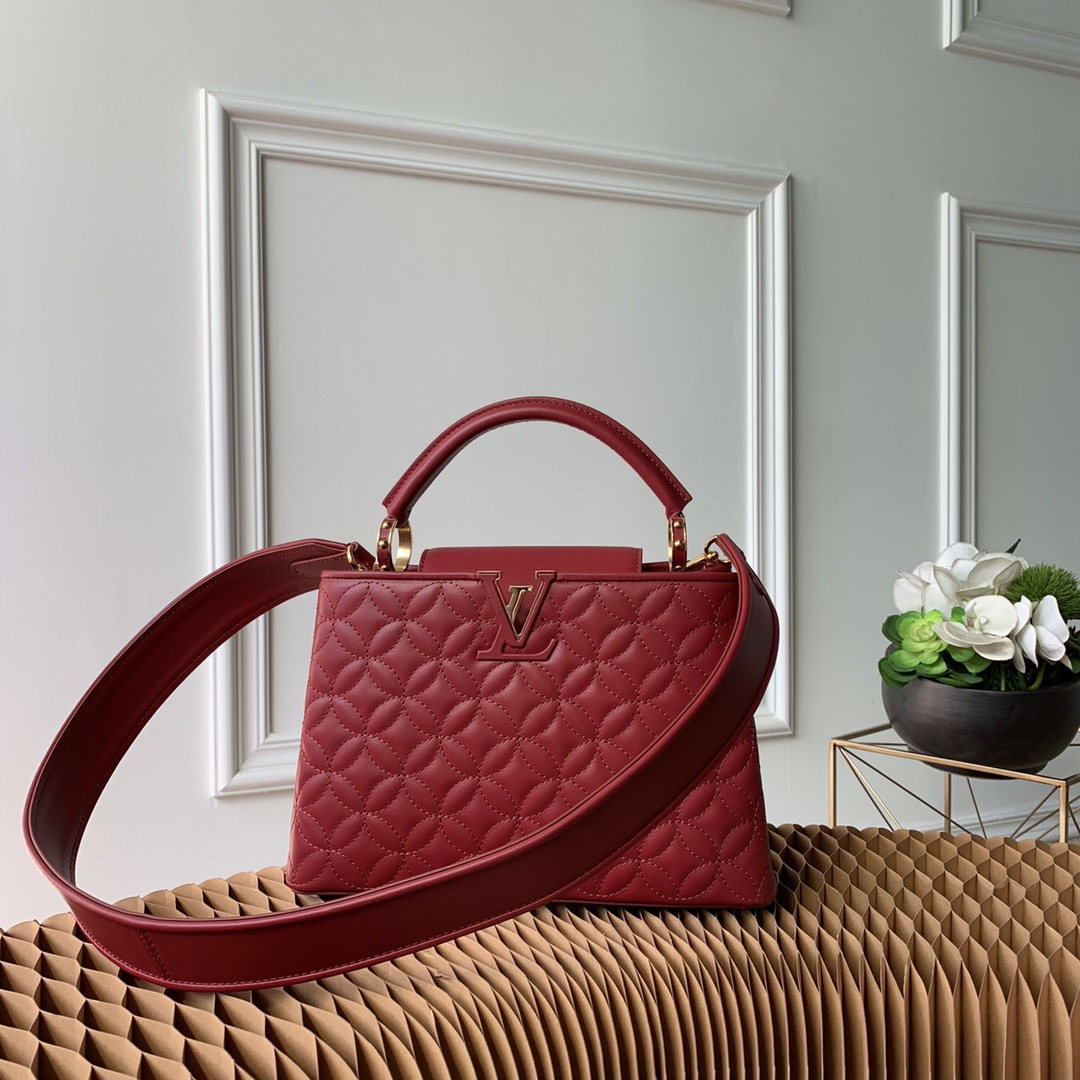 l0vis Vvtt0n capucines bb monogram flower burgundy m55366 27 x 18 x 9 cm