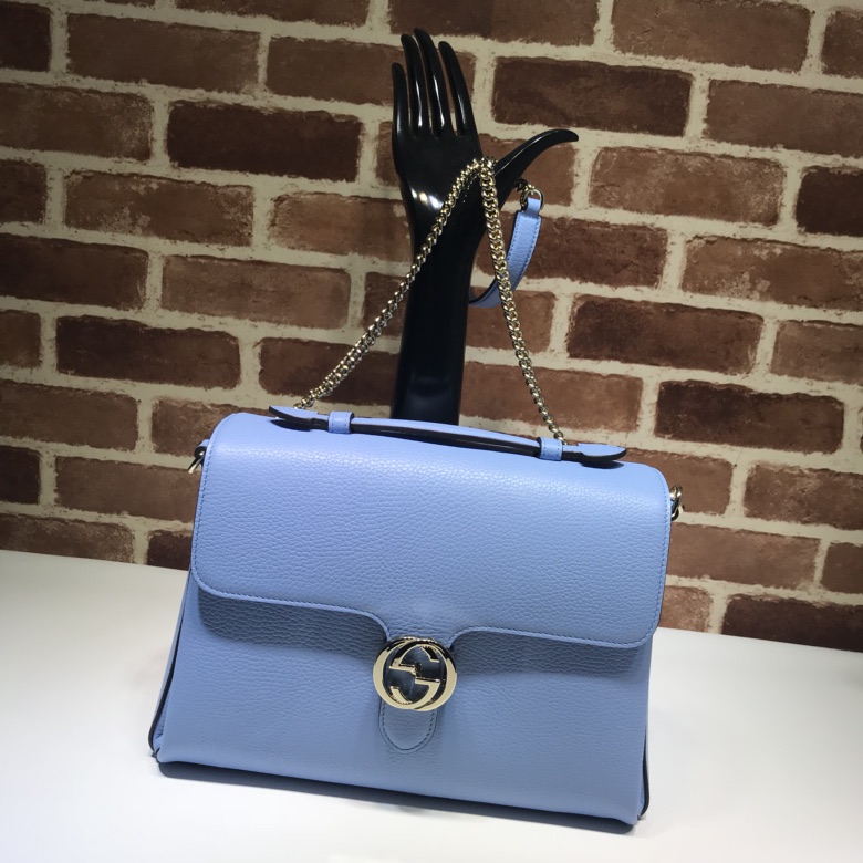 Gvc*1 large interlocking gg shoulder bag light blue 510306 32 x 20 x 12 cm