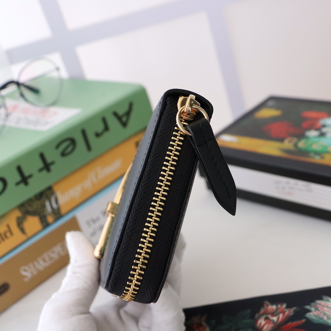 Gvc*1 sylvie long zip wallet black 476083 19.5 x 11 x 3 cm