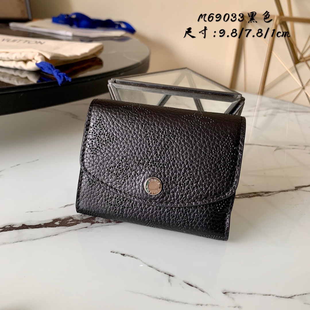 l0vis Vvtt0n iris xs wallet monogram perforations black m67498 9.8 x 7.8 x 1 cm