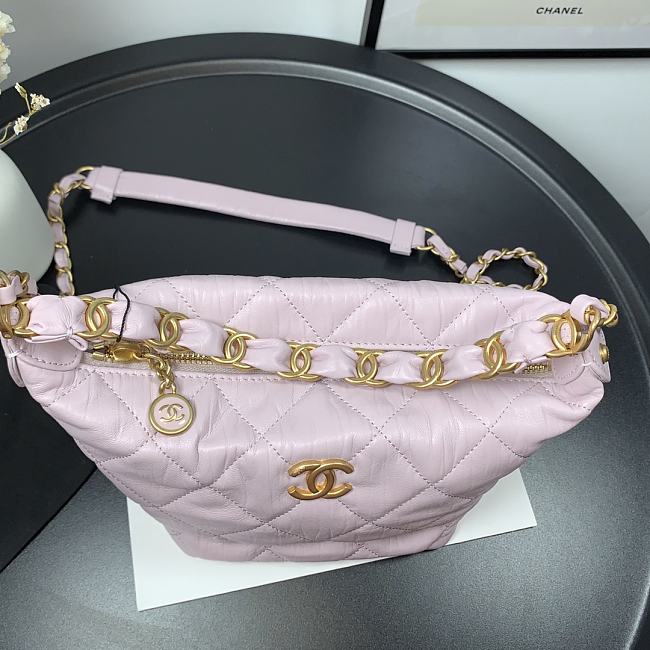 Ch**el hobo bag pink as2480 15 x 12.5 x 18 cm
