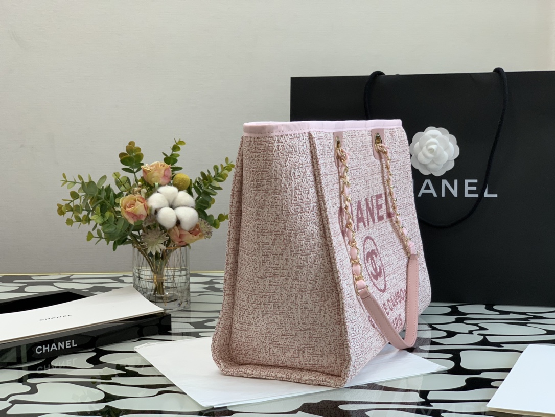 Ch**el deauville tote bag pink 34 cm