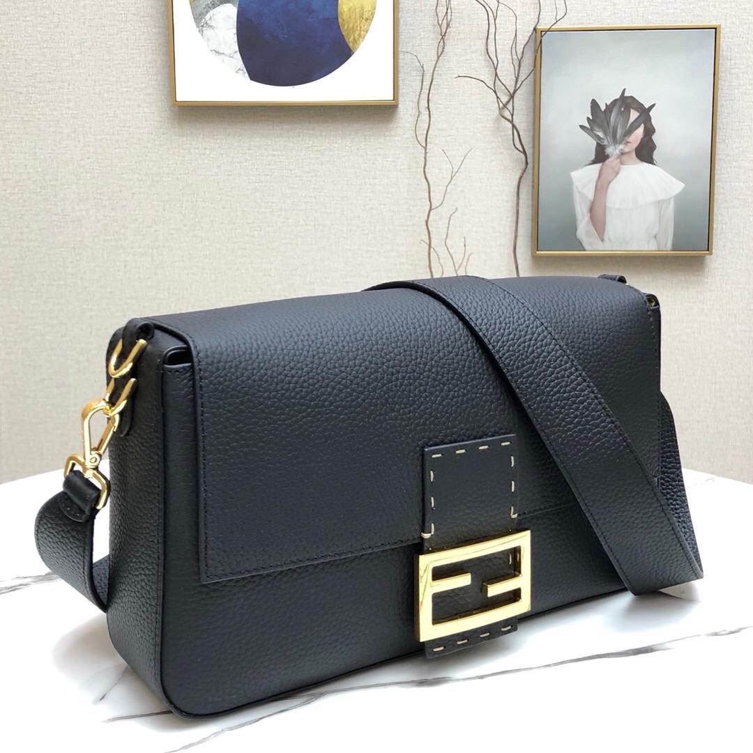 F**di large 1997 baguette leather black 33 x 18 x 5.5 cm