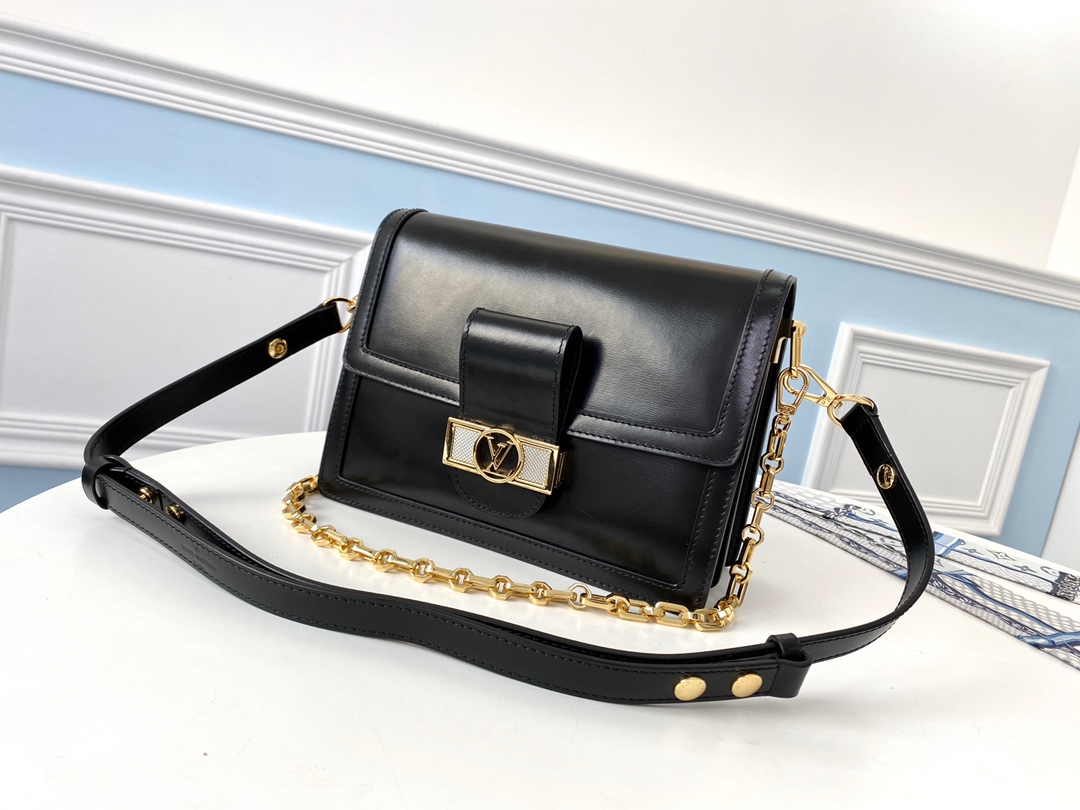 l0vis Vvtt0n dauphine lugano mm leather black m55821 25 x 17 x 10.5 cm