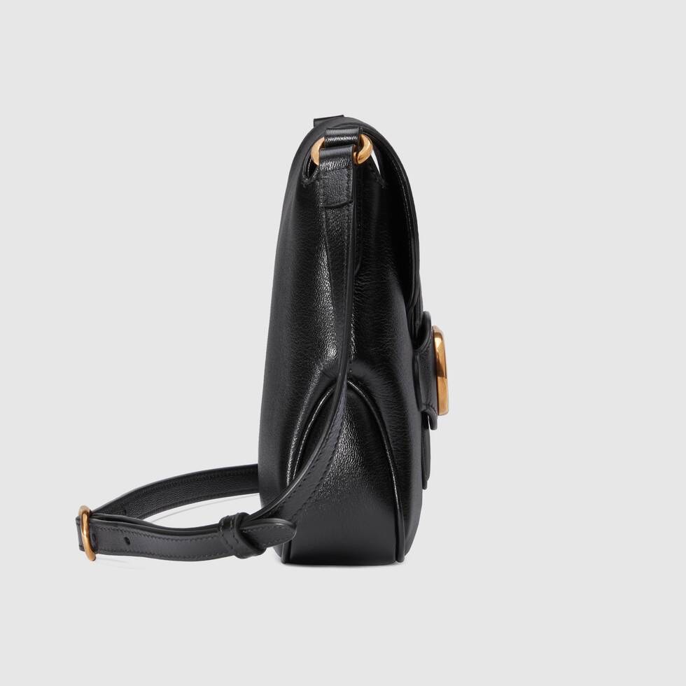 Gvc*1 small messenger bag with double g leather black 648934 23.5 x 17.5 x 5 cm