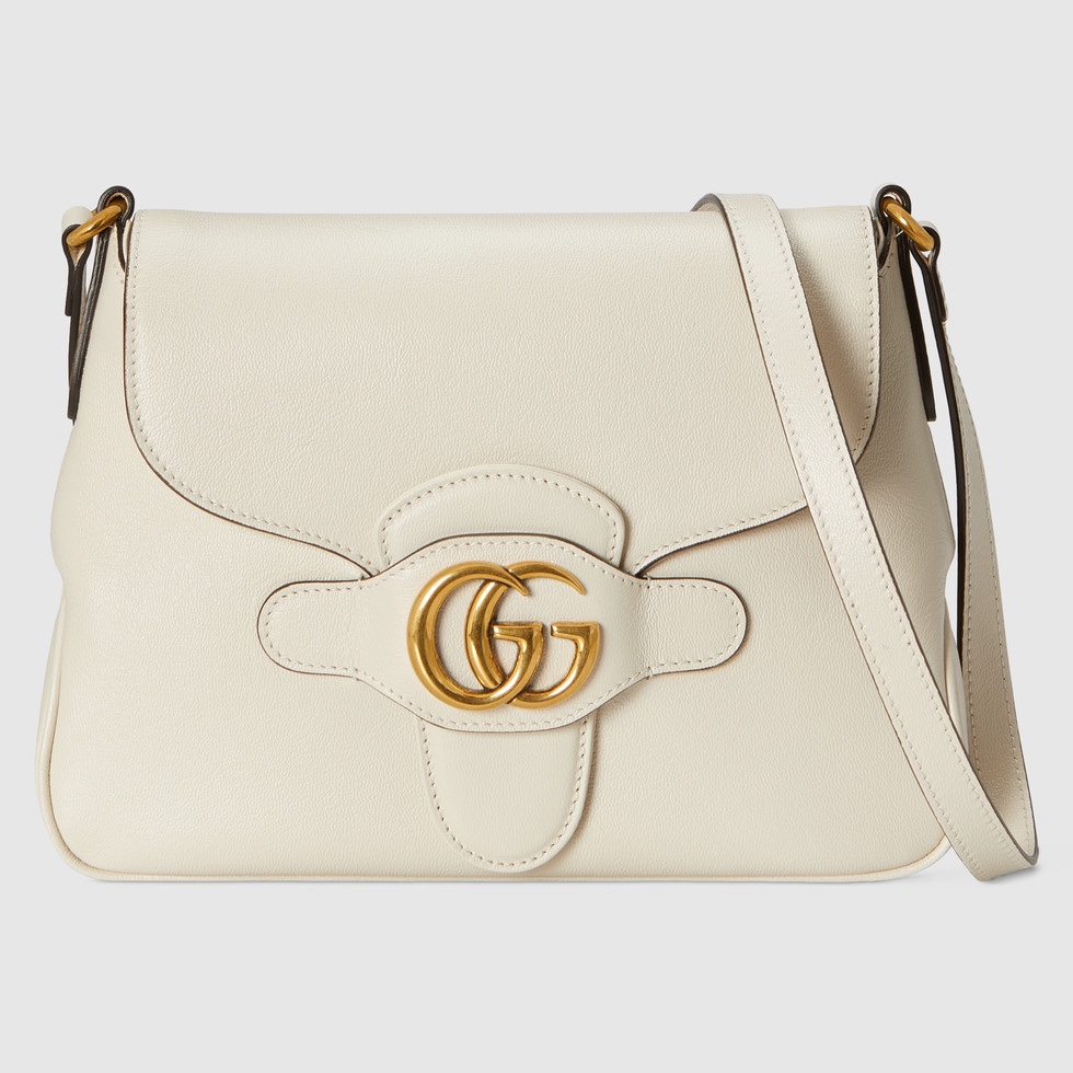 Gvc*1 small messenger bag with double g leather white 648934 23.5 x 17.5 x 5 cm