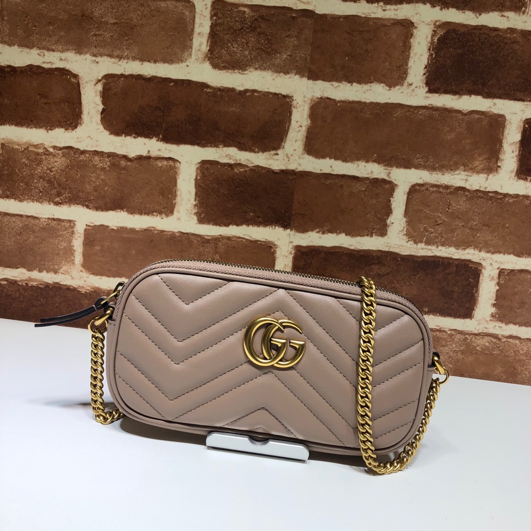 Gvc*1 gg marmont crossbody bag leather beige 598596 19 x 10 cm