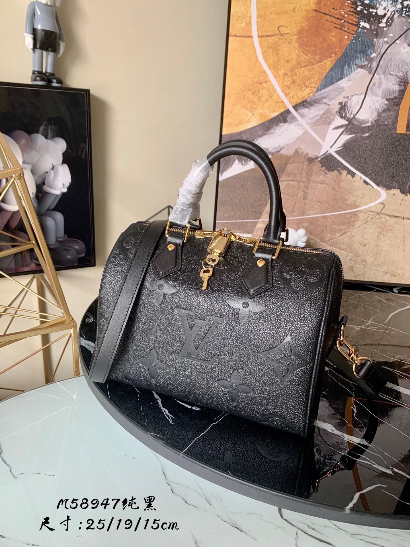 l0vis Vvtt0n speedy bandouliÈre 25 monogram empreinte leather black 25 x 19 x 15 cm