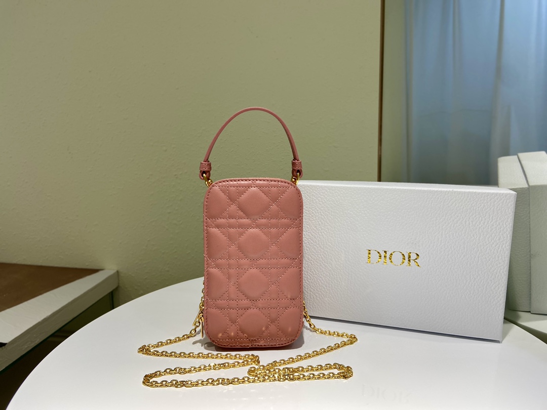 D10r lady D10r phone holder cannage lambskin blush s0872 18 cm