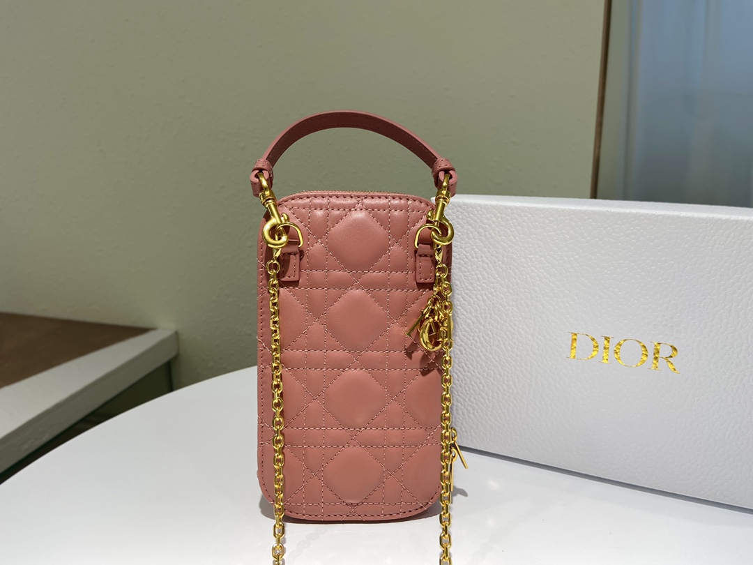 D10r lady D10r phone holder cannage lambskin blush s0872 18 cm