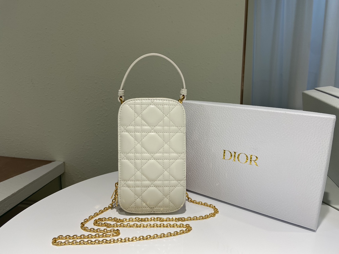 D10r lady D10r phone holder cannage lambskin white s0872 18 cm
