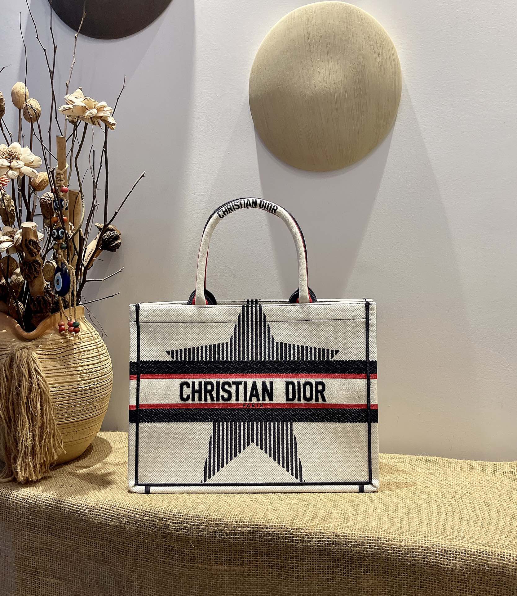 D10r small D10ralps book tote white three-tone embroidery m1296 36 cm