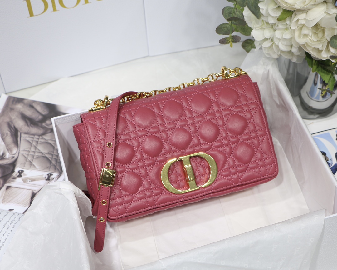 d10r medium caro bag S*pple cannage calfskin pink m9242 25.5 x 15.5 x 8 cm