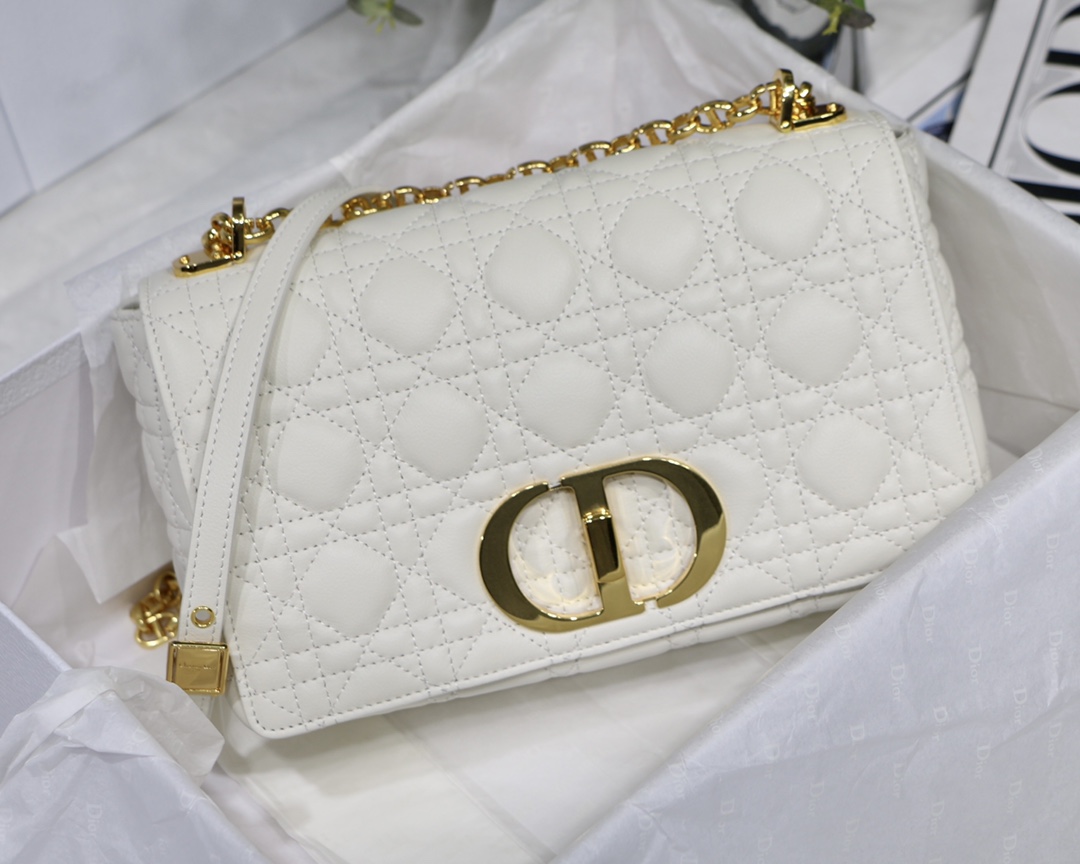 d10r medium caro bag S*pple cannage calfskin white m9242 25.5 x 15.5 x 8 cm