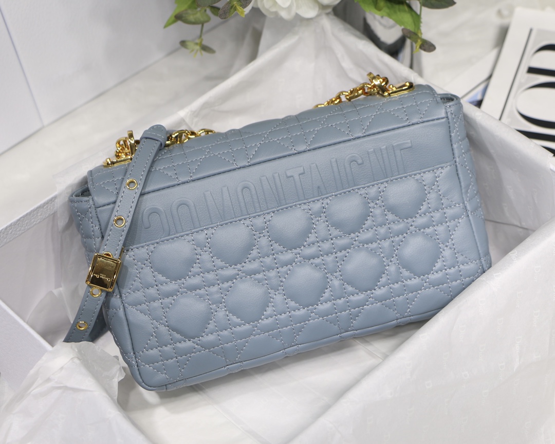 d10r medium caro bag S*pple cannage calfskin sky blue m9242 25.5 x 15.5 x 8 cm