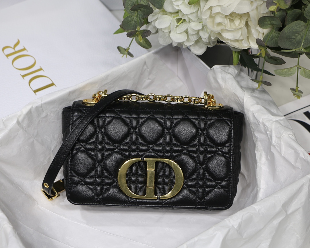 d10r small caro bag S*pple cannage calfskin black m9241 20 x 12 x 7 cm