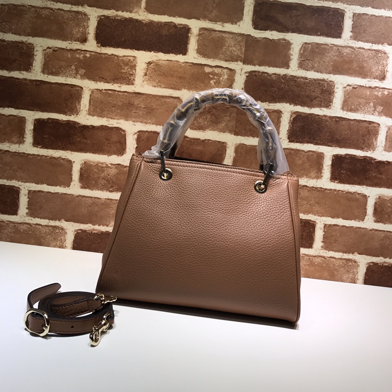 Gvc*1 bamboo shopper leather tote brown 336032 28 x 22 x 12 cm