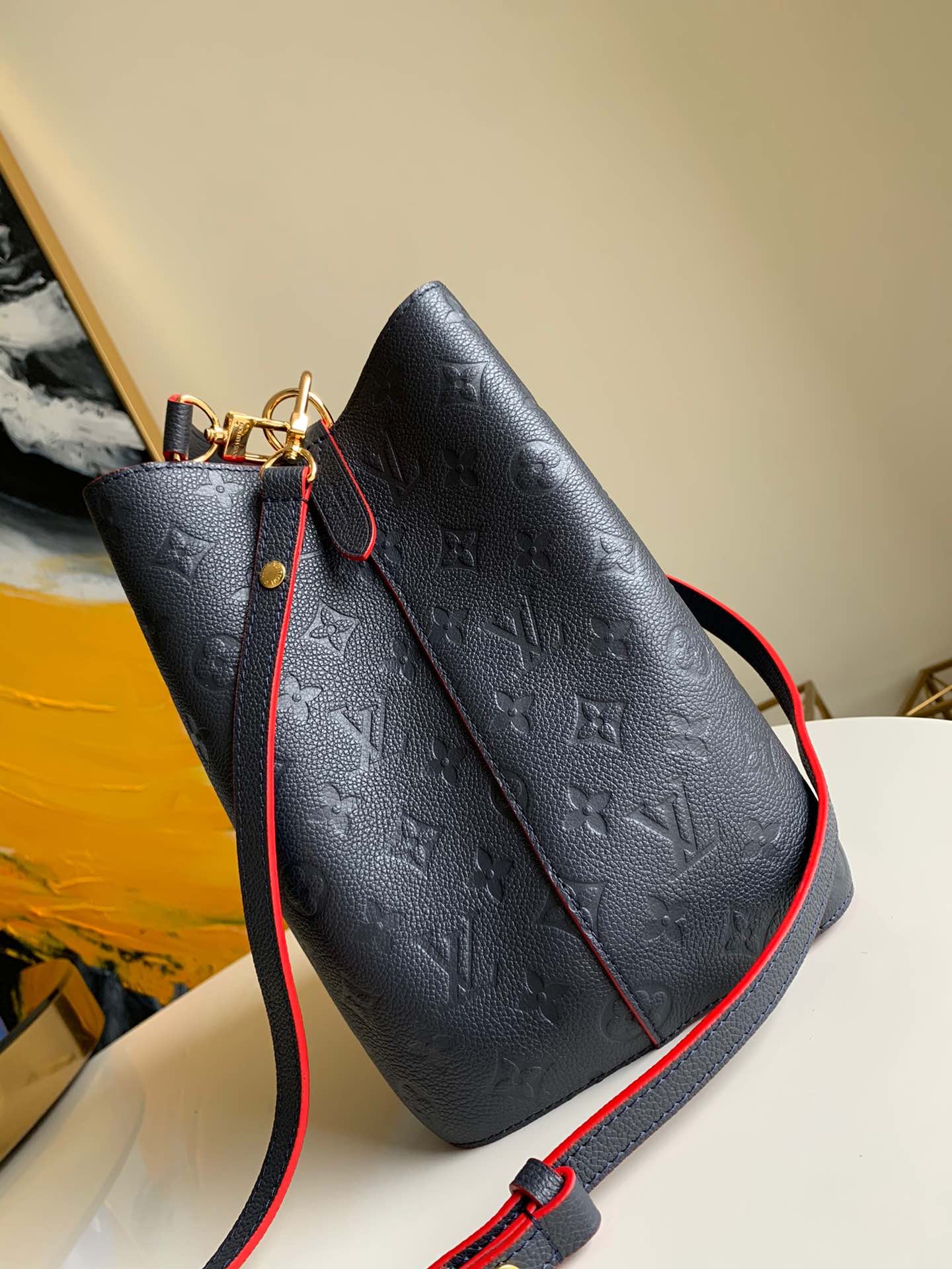 l0vis Vvtt0n nÉonoÉ mm monogram empreinte leather marine rouge m45306 26cm