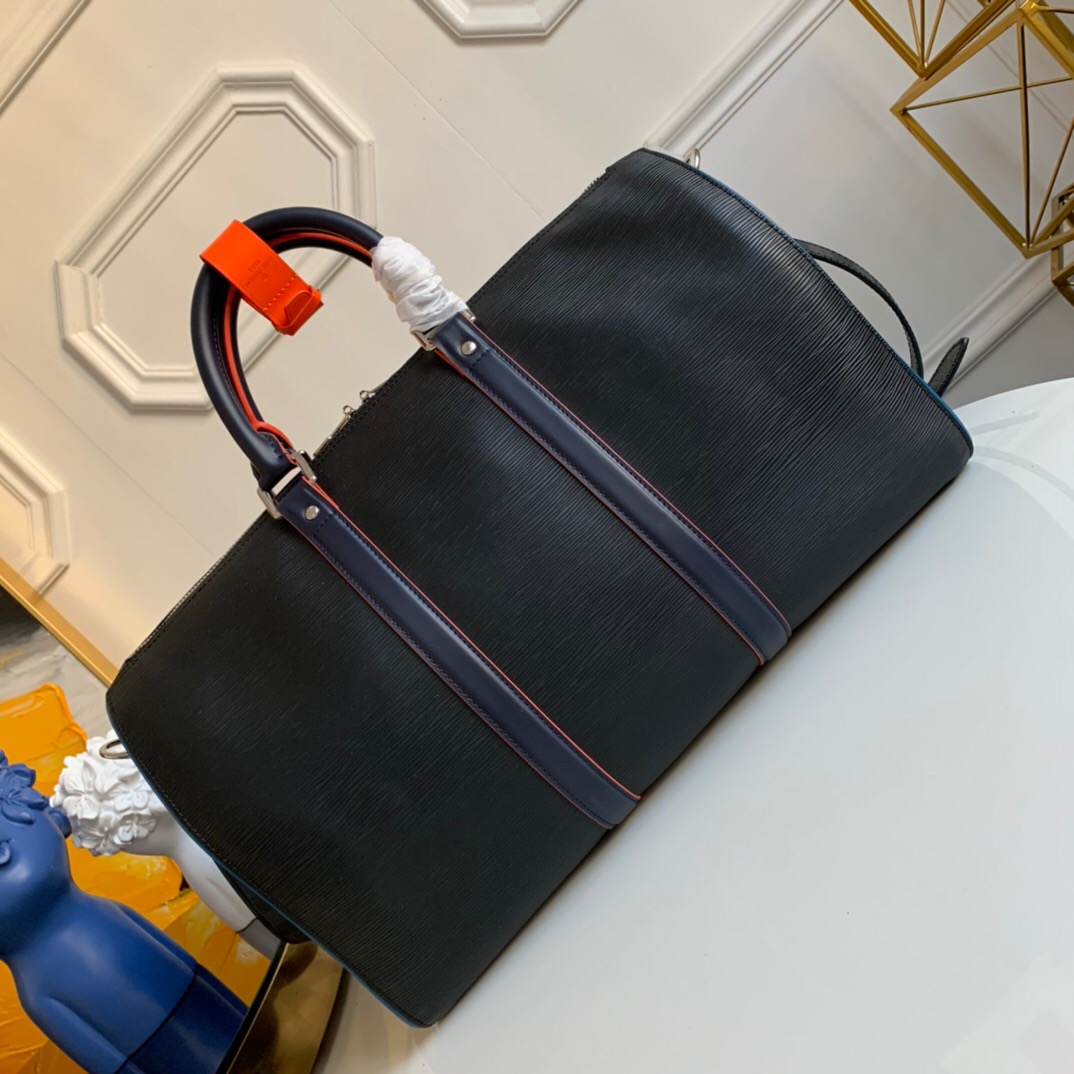 l0vis Vvtt0n keepall 45 travel bag grain epi leather black m51462 45 x 27 x 20 cm