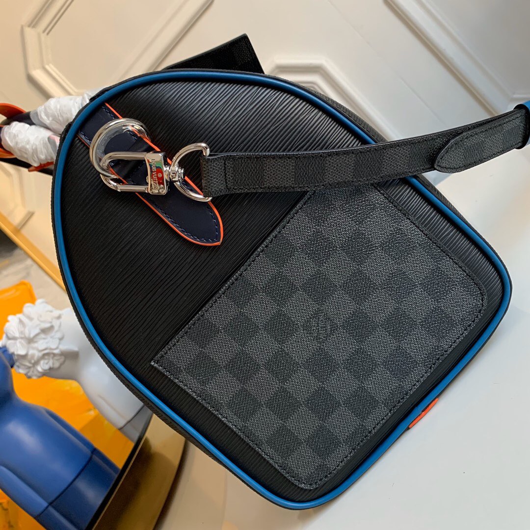 l0vis Vvtt0n keepall 45 travel bag grain epi leather black m51462 45 x 27 x 20 cm
