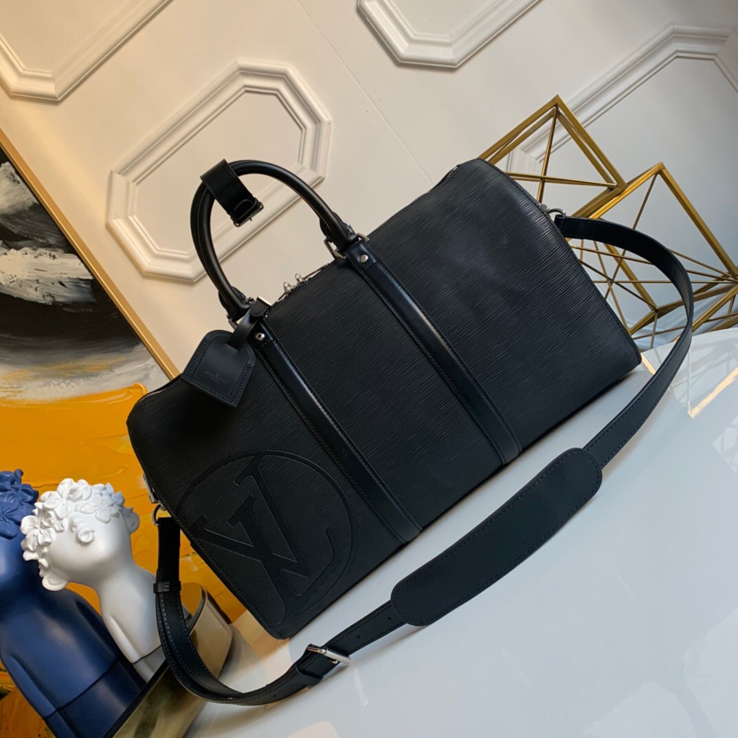 l0vis Vvtt0n keepall 45 travel bag epi leather black 45 x 27 x 20 cm