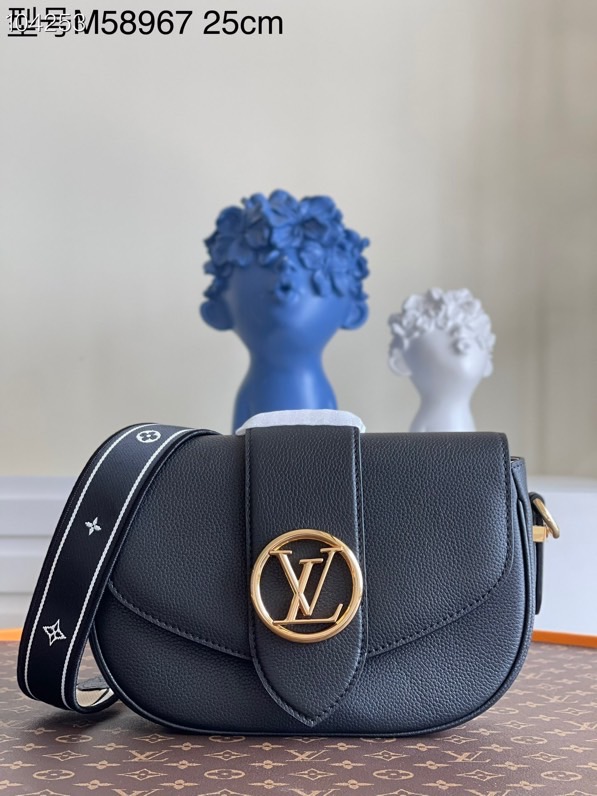 l0vis Vvtt0n lv pont 9 soft mm grained calfskin leather black m58967 25 x 17.5 x 8 cm