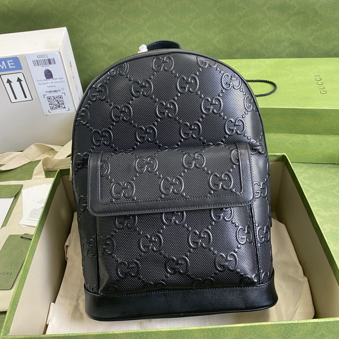 Gvc*1 gg embossed backpack black 658579 27 × 37 × 13 cm