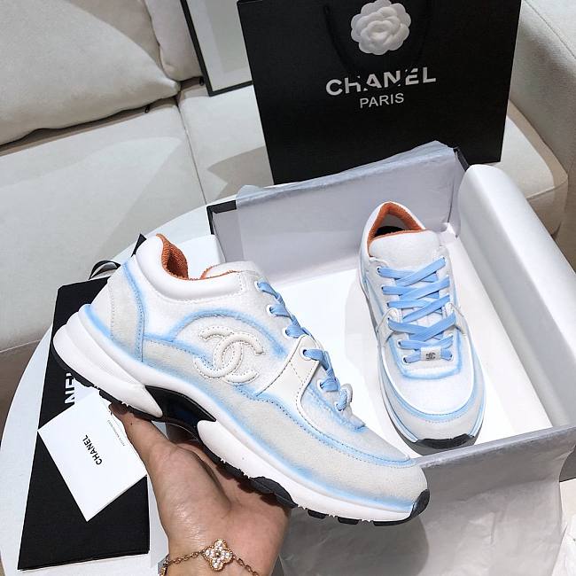 Ch**el shoes blue/ white
