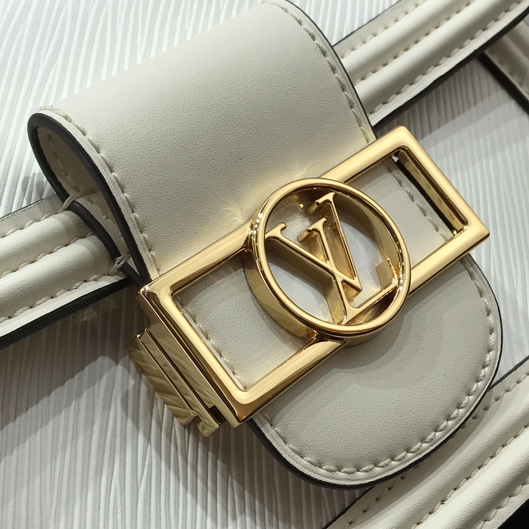 l0vis Vvtt0n mini dauphine epi leather white m55964 20 x 15 x 9 cm