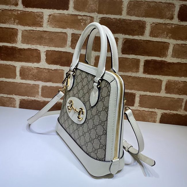 Gvc*1 horsebit 1955 small top handle gg white 621220 25 x 24 x 9 cm