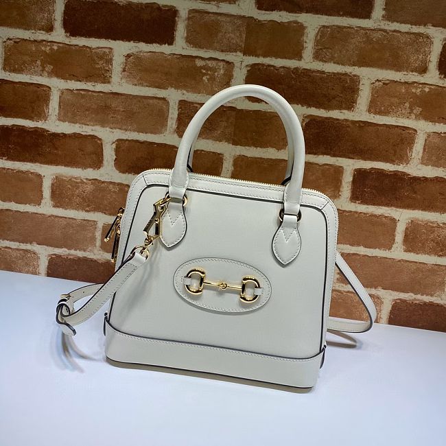 Gvc*1 horsebit 1955 small top handle white 621220 25 x 24 x 9 cm