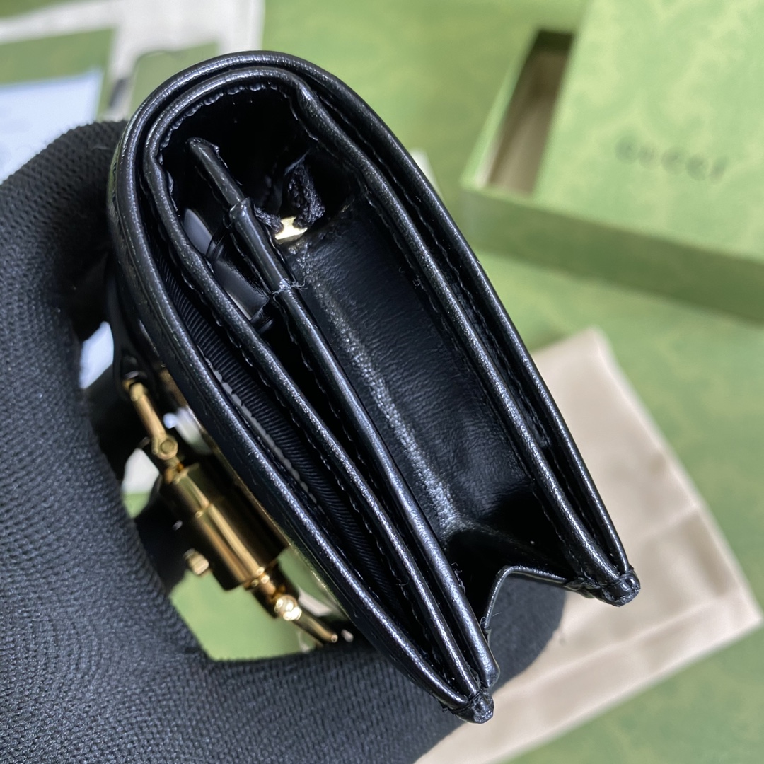 Gvc*1 jackie 1961 card case wallet gg black ‎645536 11 × 8.5 x 3 cm