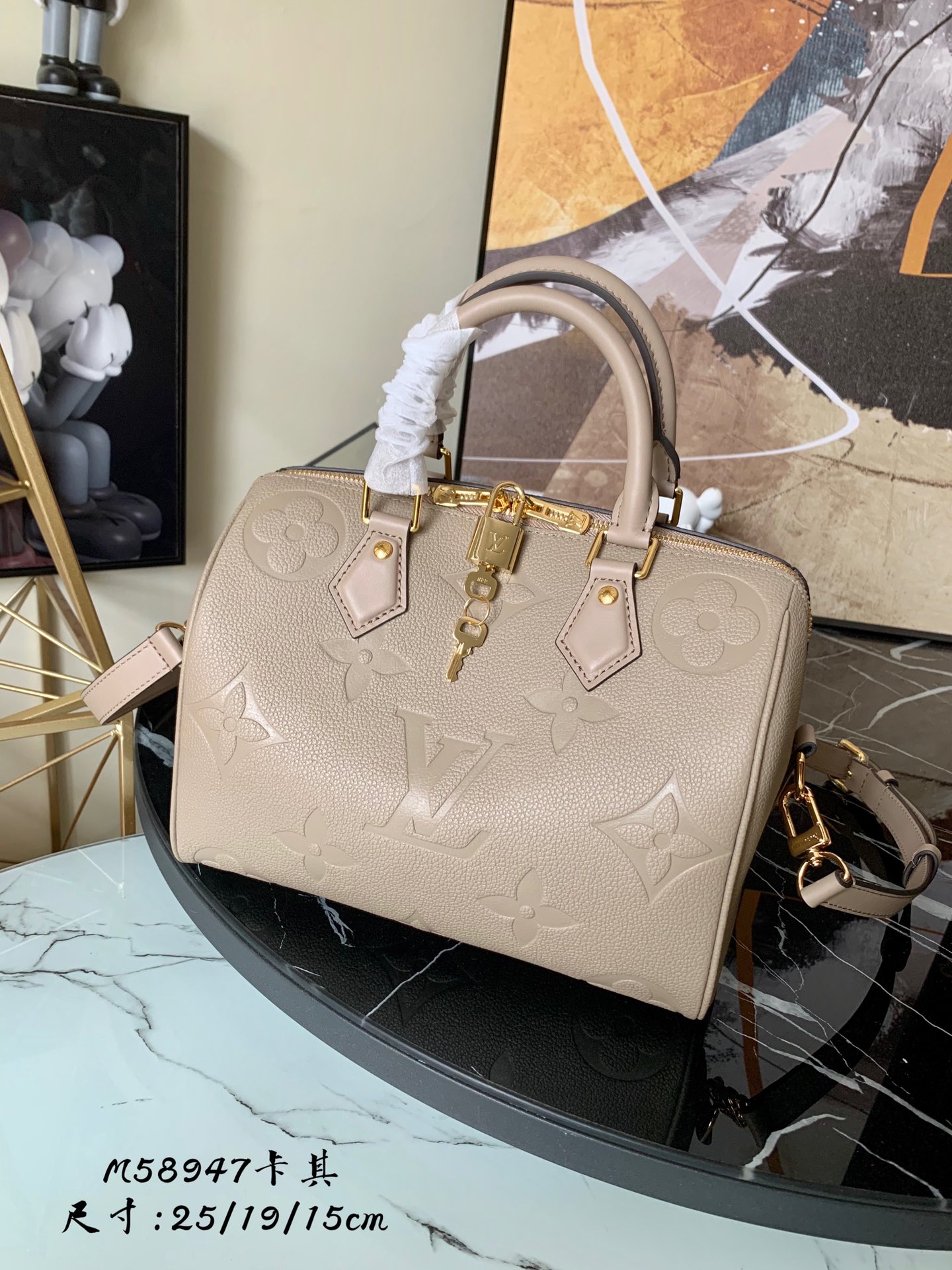 l0vis Vvtt0n speedy bandoulière 25 monogram pattern tourterelle m59273 25 x 19 x 15 cm