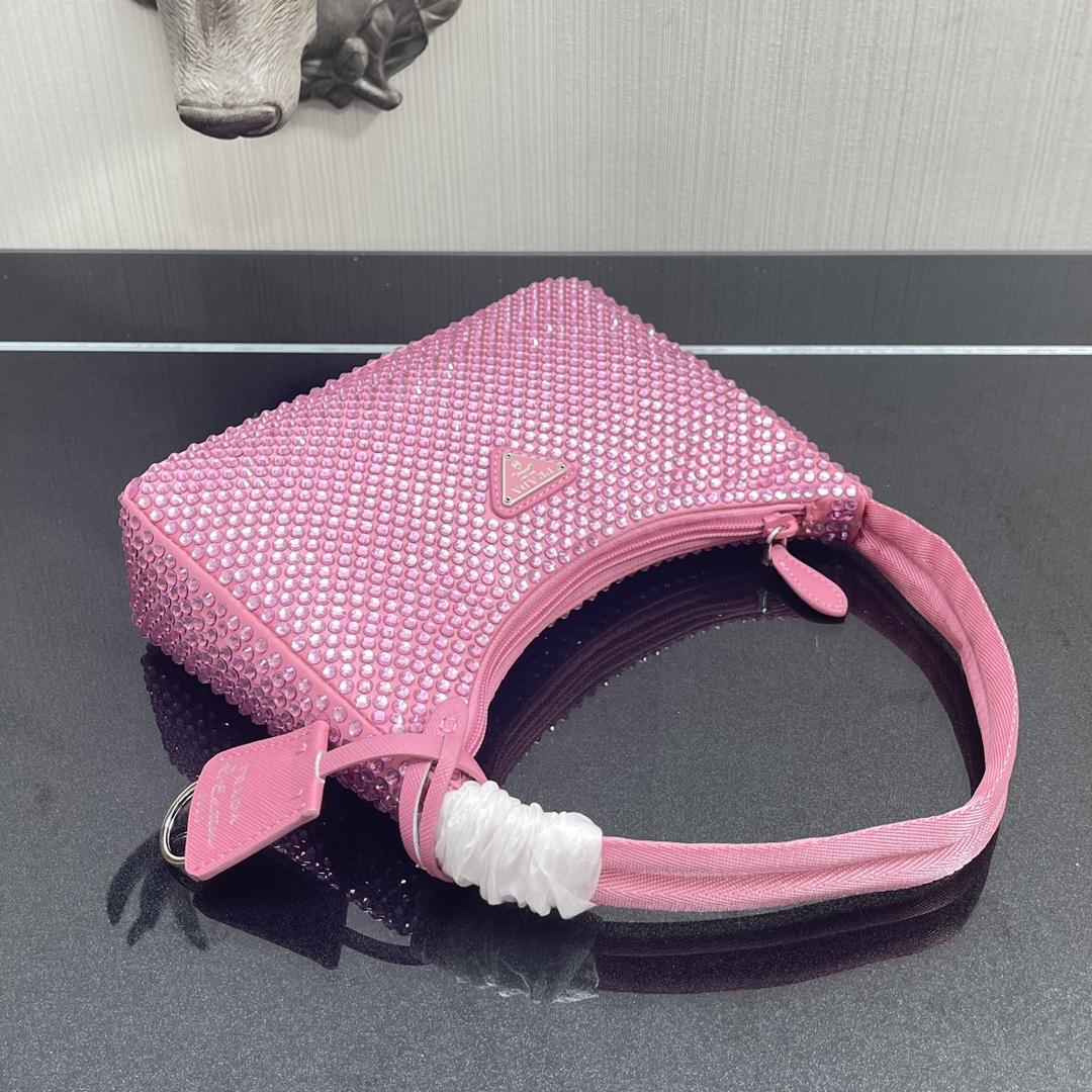 Pra*a re-edition 2000 satin mini bag pink 1ne515 22 x 12 x 6 cm