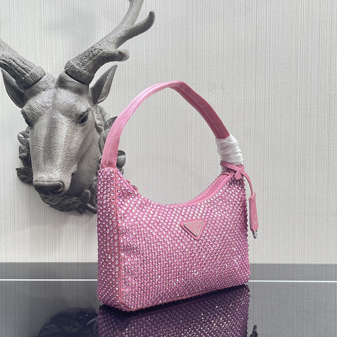 Pra*a re-edition 2000 satin mini bag pink 1ne515 22 x 12 x 6 cm