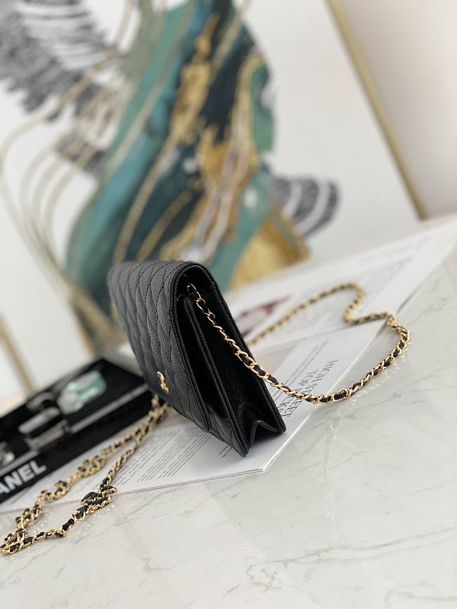 Ch**el wallet on chain black ap2298 19.2 × 12.3 x 3.5 cm